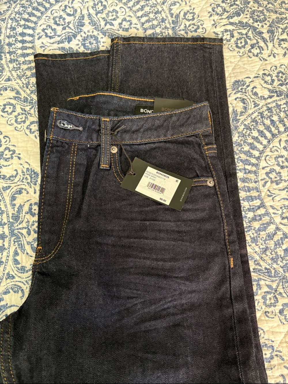 Bonobos NWT Men's Dark Rinse All Seasons Jeans 31/32 Slim Fit